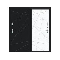 Дверь входная, Steel Russia - Граффити-5, Букле черное/Snow Art
