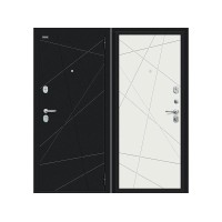 Дверь входная, Steel Russia - Граффити-5, Букле черное/Super White