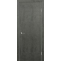 Дверь Геона Лавия ДГ Алюминиевая кромка хром/черная, ПВХ, Серый камень