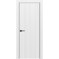 Дверь Геона Лавия-5 ДГ алюминиевая кромка хром/черная, ПВХ-Шпон, Софт айс