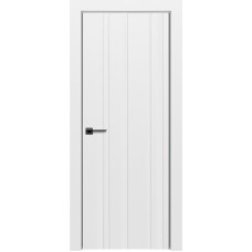 Межкомнатные двери,Дверь Геона Лавия-5 ДГ алюминиевая кромка хром/черная, ПВХ-Шпон, Софт айс
