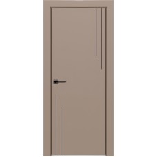 Каталог,Дверь Геона Лавия-9 ДГ алюминиевая кромка хром/черная, ПВХ-Шпон, Софт мокко