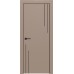 Дверь Геона Лавия-9 ДГ алюминиевая кромка хром/черная, ПВХ-Шпон, Софт мокко