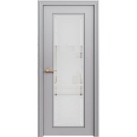 Дверь Геона Вива-1 ДО Сатинат светлый с гравировкой, ПВХ-шпон, Софт маус
