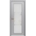 Дверь Геона Вива-1 ДО Сатинат светлый с гравировкой, ПВХ-шпон, Софт маус