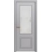 Дверь Геона Вива-2 ДО Сатинат светлый с гравировкой, ПВХ-шпон, Софт маус