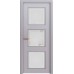 Дверь Геона Вива-4 ДО Сатинат светлый с гравировкой, ПВХ-шпон, Софт маус