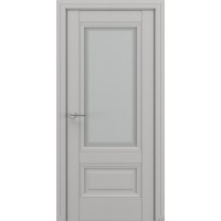 Межкомнатная дверь Турин В3 ДО Сатинато, Экошпон, матовый серый