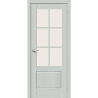 Дверь межкомнатная, эко шпон Прима-13.0.1 White Сrystal, Grey Wood