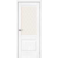 Дверь межкомнатная, эко шпон Прима-3 Snow Melinga / White Сrystal