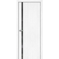 Дверь межкомнатная, эко шпон модель-1.55, Snow Melinga / Mirox Grey