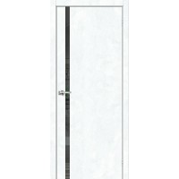 Дверь межкомнатная, эко шпон модель-1.55, Snow Art / Mirox Grey