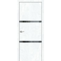Дверь межкомнатная, эко шпон модель-2.55, Snow Art / Mirox Grey
