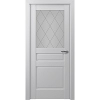 Межкомнатная дверь Classic S Ампир ДО Сатинато с рисунком ромб, матовый серый