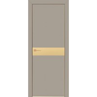 Дверь Геона Гранд-1 ДГ, AL кромкой, ПВХ-Шпон, Софт мокко