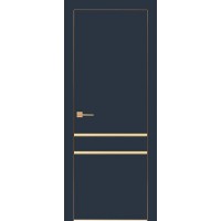 Дверь Геона Гранд-2 ДГ, AL кромкой, ПВХ-Шпон, Софт чернильный