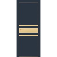 Дверь Геона Гранд-5 ДГ, AL кромкой, ПВХ-Шпон, Софт чернильный