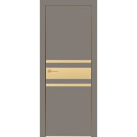 Дверь Геона Гранд-5 ДГ, AL кромкой, ПВХ-Шпон, Софт капучино