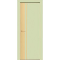 Дверь Геона Гранд-6 ДГ, AL кромкой, ПВХ-Шпон, Софт фисташка