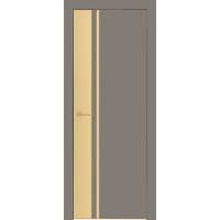 Дверь Геона Гранд-6 ДГ, AL кромкой, ПВХ-Шпон, Софт капучино