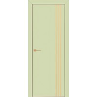 Дверь Геона Гранд-7 ДГ, AL кромкой, ПВХ-Шпон, Софт фисташка