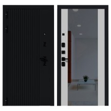 Входные двери,Дверь входная ВМ-5, Черный кварц/ белый софт зеркало