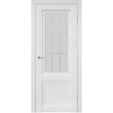 Межкомнатные двери,Дверь Геона DS 2 ДО Сатинат светлый с гравировкой, ПВХ Ясень белый матовый