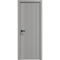 Дверь Геона Коста-4 ДГ, AL кромкой, ПВХ-Шпон, Софт серый