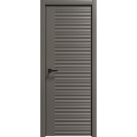 Дверь Геона Коста-8 ДГ, AL кромкой, ПВХ-Шпон, Софт графит
