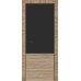 Дверь Геона Рейн-1 ДГ, AL кромкой, ПВХ-Шпон, Дуб красный горизонт (A) с наличником/Софт Блэк (B)