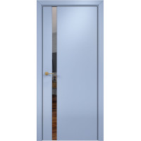 Дверь Оникс Престиж 1 Зеркальный триплекс, эмаль голубая