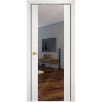 Дверь Оникс Престиж ПО с зеркальным триплексом, эмаль белая
