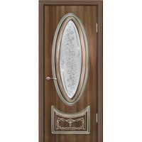 Дверь Геона Версаль, ДО, Орех седой-темный патина серебро
