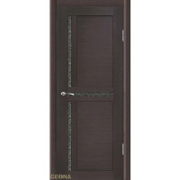 Дверь Геона Дуэт-3, ДО триплекс с тканью, венге шелк