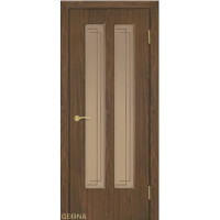 Дверь Геона М-2, ДО бронзовое, сатинат с алмазной гравировкой, ПВХ, Орех лесной 15