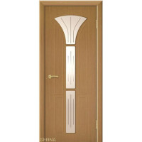 Дверь Геона Сапфир-3, ДО светлое, сатинат с алмазной гравировкой, ультрашпон, Дуб классик 13