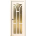 Дверь Геона Сапфир-7, ДО бронзовое, сатинат с алмазной гравировкой, ПВХ-шпон, Крем