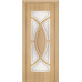 Дверь Геона Камея, ДО светлое, сатинат с алмазной гравировкой, ПВХ, Лен светлый 707