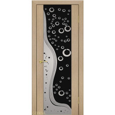 Каталог,Дверь Геона Аква, Триплекс черный с пескоструйным рисунком, ПВХ, Венге светлый 10