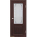 Дверь Геона Терамо, ДО Сатинат с гравировкой и покраска, ПВХ-шпон, Махагон патина коричневая