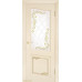 Дверь Геона Велла, Сатинат с гравировкой, покраска, ПВХ-шпон, Ваниль матовая патина золотая