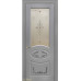 Дверь Геона Адель, Тонированный сатинат с витражом, Эмаль CS S-2002-R50B патина коричневая