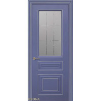 Дверь Геона Арлетт, Сатинат с гравировкой, Эмаль NCS S 4020-R70B патина серебряная