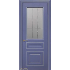Каталог,Дверь Геона Арлетт, Сатинат с гравировкой, Эмаль NCS S 4020-R70B патина серебряная