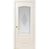 Дверь Геона Висконти, Стекло сатинированное с гравировкой, эмаль Слоновая кость