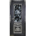 Дверь Геона Санторини, Стекло триплекс с фотопечатью, ПВХ-шпон, Венге темный 26 патина серебряная