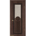 Дверь Геона Данте, Сатинат тонированный, окрашенный витраж, ПВХ-шпон, Орех патина 74 Коричневая