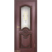 Дверь Геона Калисто, Сатинат с гравировкой, покраска, ПВХ-шпон, Махагон патина коричневая