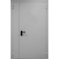 Противопожарная входная металлическая дверь полуторная 1100 мм, EI-60 RAL 7035