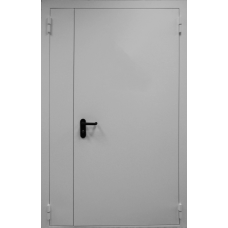 Гост,Противопожарная входная металлическая дверь полуторная 1100 мм, EI-60 RAL 7035